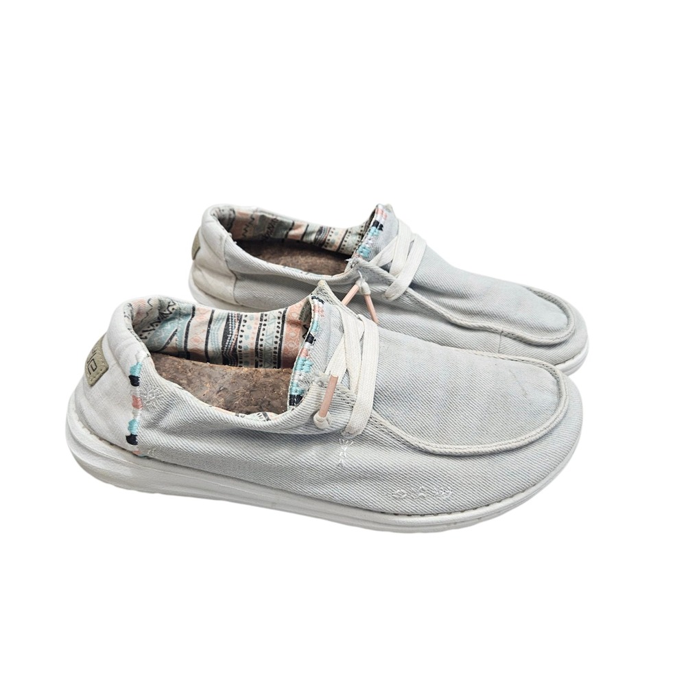 Hey Dude Women's 8 Wendy‎ Loafers Slip On Casual Shoes Gray Comfort Lightweight